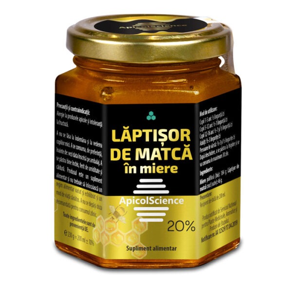 Lăptișor de matcă în miere 20% 200 ml